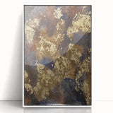 Modern Abstract Paintings – Moody Gold & Brown Metallic Canvas