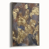 Modern Abstract Paintings – Moody Gold & Brown Metallic Canvas