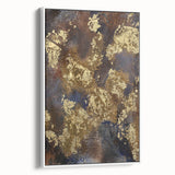 Modern Abstract Paintings – Moody Gold & Brown Metallic Canvas