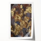 Modern Abstract Paintings – Moody Gold & Brown Metallic Canvas