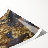 Modern Abstract Paintings – Moody Gold & Brown Metallic Canvas