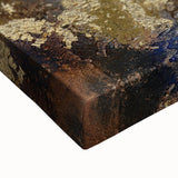 Modern Abstract Paintings – Moody Gold & Brown Metallic Canvas