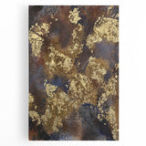 Modern Abstract Paintings – Moody Gold & Brown Metallic Canvas