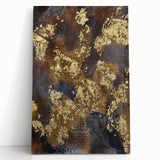 Modern Abstract Paintings – Moody Gold & Brown Metallic Canvas