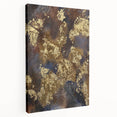 Modern Abstract Paintings – Moody Gold & Brown Metallic Canvas