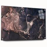 Metallic Midnight Flow – Fluid Abstract Wall Art on Canvas