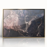 Metallic Midnight Flow – Fluid Abstract Wall Art on Canvas