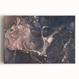 Metallic Midnight Flow – Fluid Abstract Wall Art on Canvas
