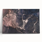 Metallic Midnight Flow – Fluid Abstract Wall Art on Canvas