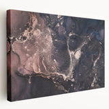 Metallic Midnight Flow – Fluid Abstract Wall Art on Canvas