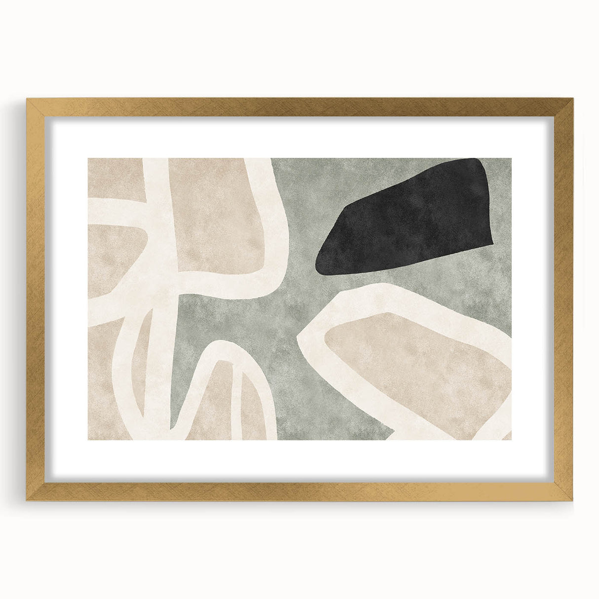 Golden Silhouette Horse – Earthen Harmony Abstract Wall Art