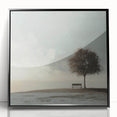 Serene Tree & Bench by the Water – Tranquil Nature Art Print