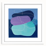 Geometric Abstract Paintings - Purple & Teal Modern Wall Art