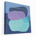 Geometric Abstract Paintings - Purple & Teal Modern Wall Art
