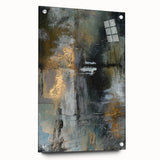 Moody Modern Wall Art – Abstract Canvas in Black, Gold & Gray