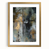 Moody Modern Wall Art – Abstract Canvas in Black, Gold & Gray