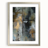 Moody Modern Wall Art – Abstract Canvas in Black, Gold & Gray