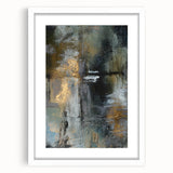 Moody Modern Wall Art – Abstract Canvas in Black, Gold & Gray