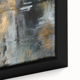 Moody Modern Wall Art – Abstract Canvas in Black, Gold & Gray
