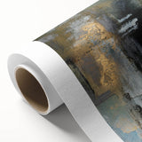 Moody Modern Wall Art – Abstract Canvas in Black, Gold & Gray