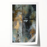 Moody Modern Wall Art – Abstract Canvas in Black, Gold & Gray