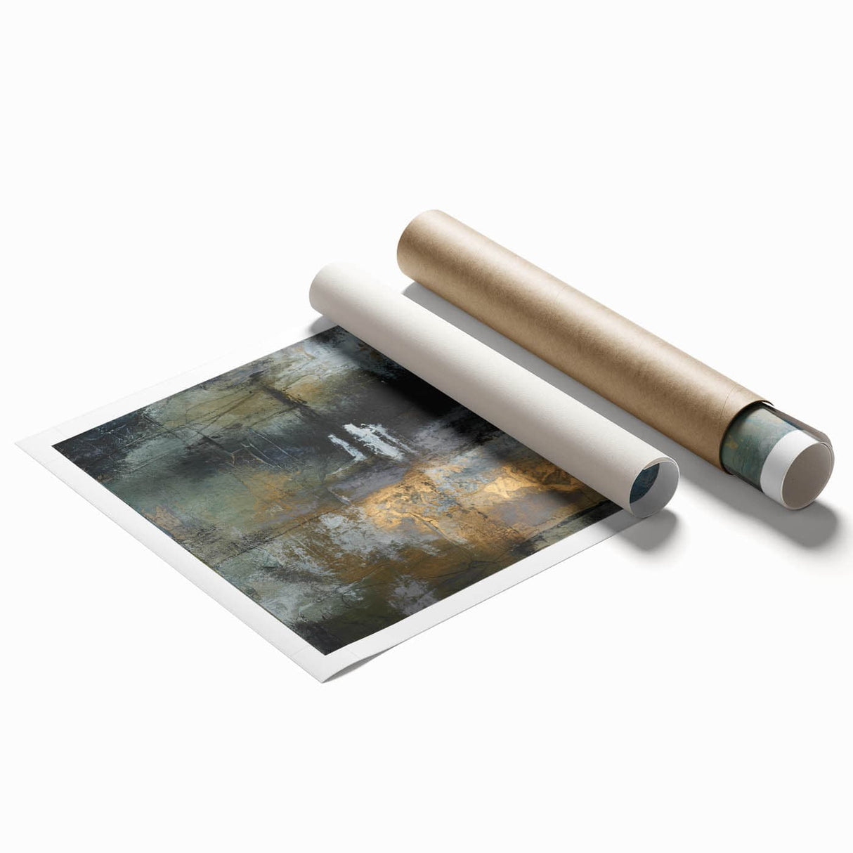 Moody Modern Wall Art – Abstract Canvas in Black, Gold & Gray
