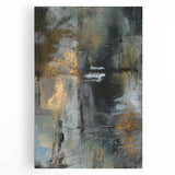 Moody Modern Wall Art – Abstract Canvas in Black, Gold & Gray