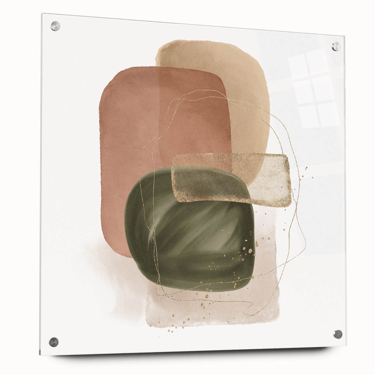 Geometric Minimalist Abstract Wall Art – Modern Earth Tone Design