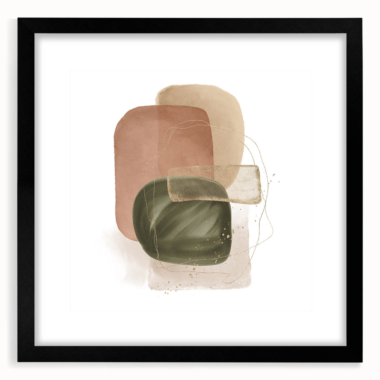 Geometric Minimalist Abstract Wall Art – Modern Earth Tone Design