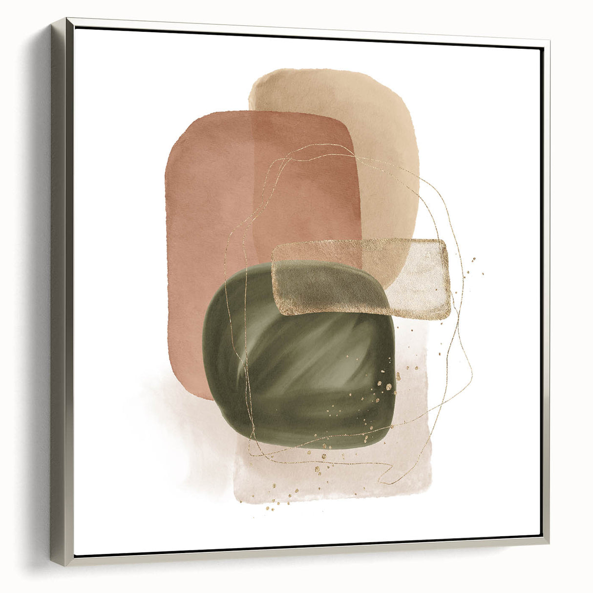 Geometric Minimalist Abstract Wall Art – Modern Earth Tone Design
