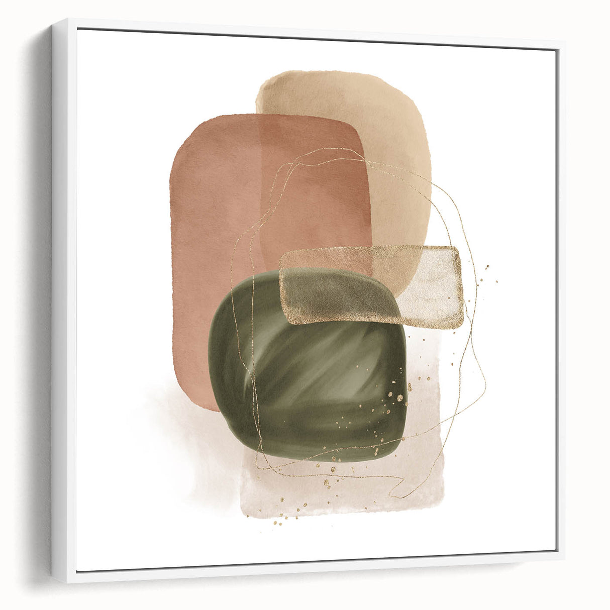 Geometric Minimalist Abstract Wall Art – Modern Earth Tone Design