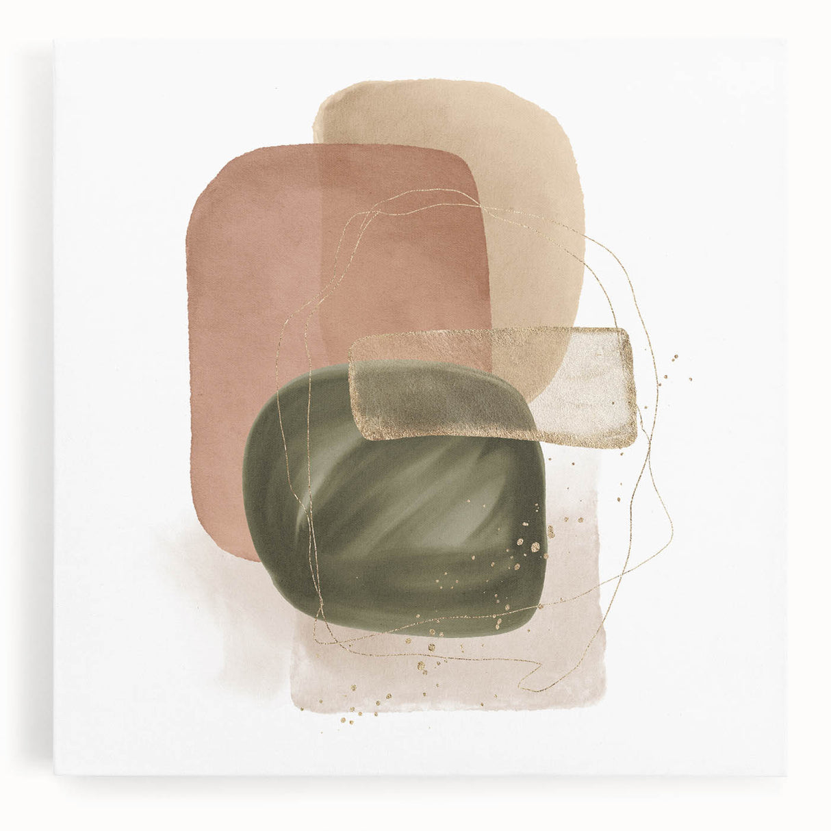 Geometric Minimalist Abstract Wall Art – Modern Earth Tone Design
