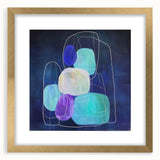 Minimalist Wall Décor - Teal & Purple Geometric Abstract Print