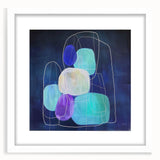 Minimalist Wall Décor - Teal & Purple Geometric Abstract Print