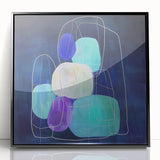 Minimalist Wall Décor - Teal & Purple Geometric Abstract Print