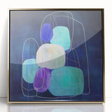 Minimalist Wall Décor - Teal & Purple Geometric Abstract Print