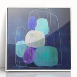 Minimalist Wall Décor - Teal & Purple Geometric Abstract Print