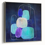 Minimalist Wall Décor - Teal & Purple Geometric Abstract Print