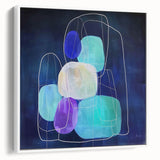 Minimalist Wall Décor - Teal & Purple Geometric Abstract Print