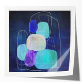 Minimalist Wall Décor - Teal & Purple Geometric Abstract Print