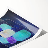 Minimalist Wall Décor - Teal & Purple Geometric Abstract Print