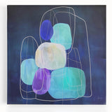 Minimalist Wall Décor - Teal & Purple Geometric Abstract Print