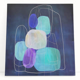 Minimalist Wall Décor - Teal & Purple Geometric Abstract Print