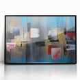 Abstract Wall Art – Large Modern Canvas in Blue, Gold & Red