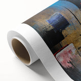 Abstract Wall Art – Large Modern Canvas in Blue, Gold & Red