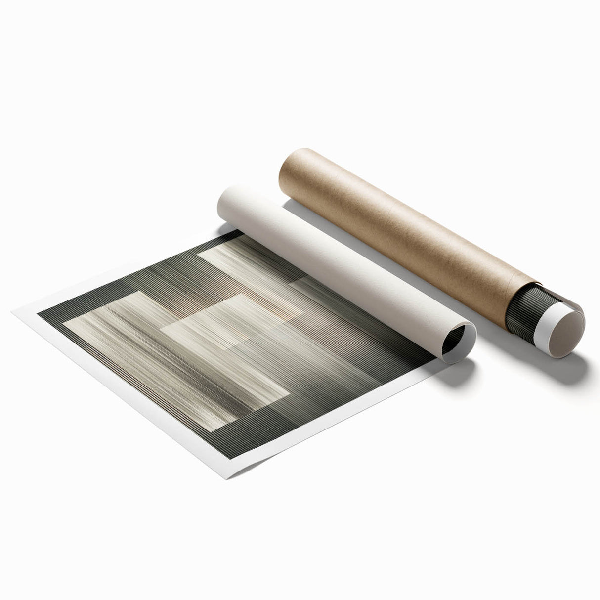 Linear Rhythm Blocks – Neutral Abstract Wall Art in Earth Tones
