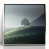 Misty Hilltop Tree - Fine Art Photography Framed Prints