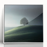 Misty Hilltop Tree - Fine Art Photography Framed Prints