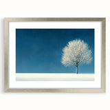 Minimalist Winter Tree – Tranquil Snowy Landscape Art Print
