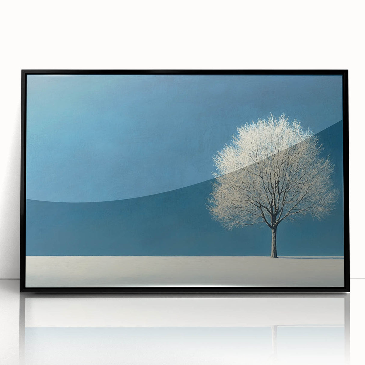 Minimalist Winter Tree – Tranquil Snowy Landscape Art Print